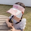 Summer children's hats, suitable for both boys and girls, sun hats with sun protection, baby cartoon bear pull board sun hats Specification image